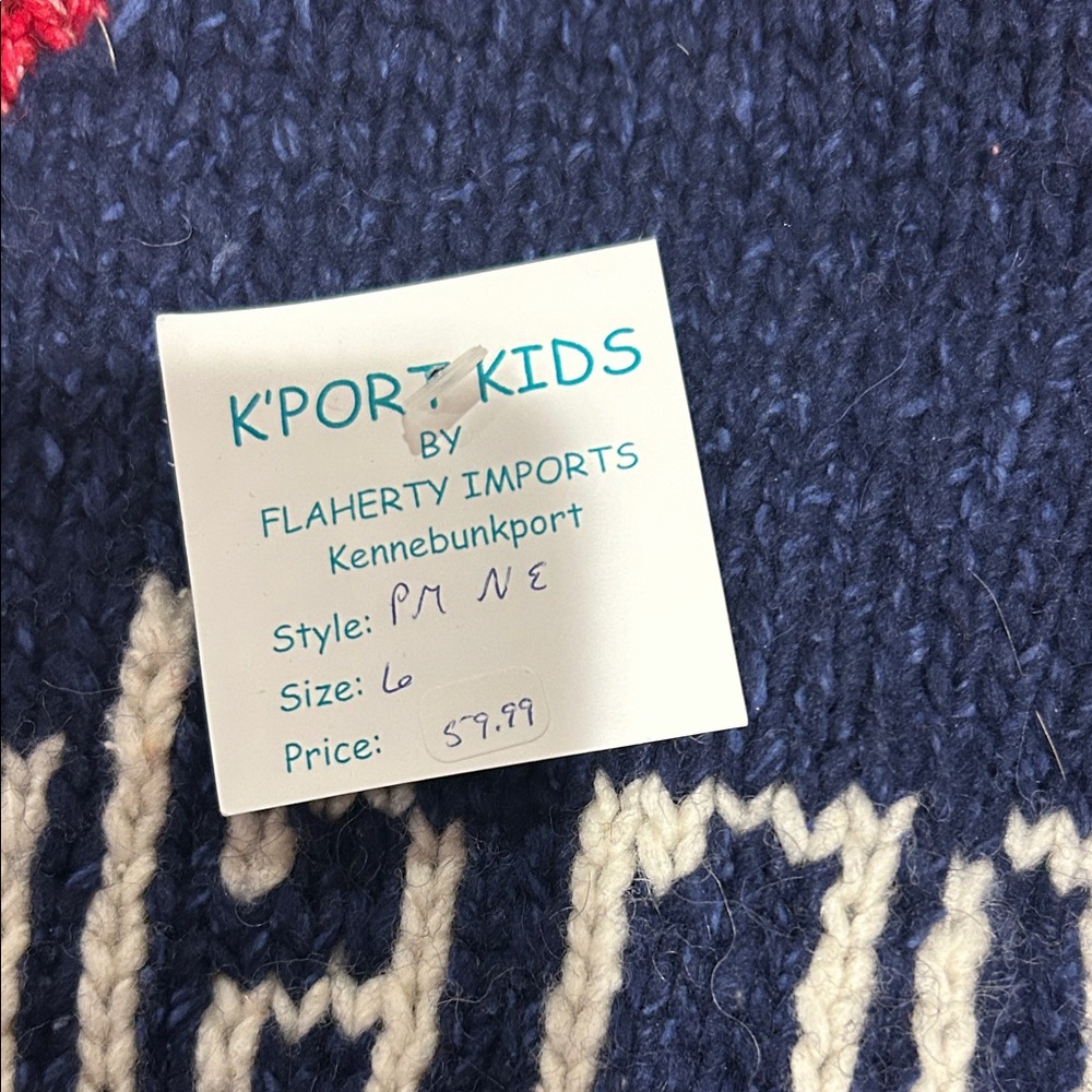 New England Kids Sweater - Navy and Red - Picture 2 of 3
